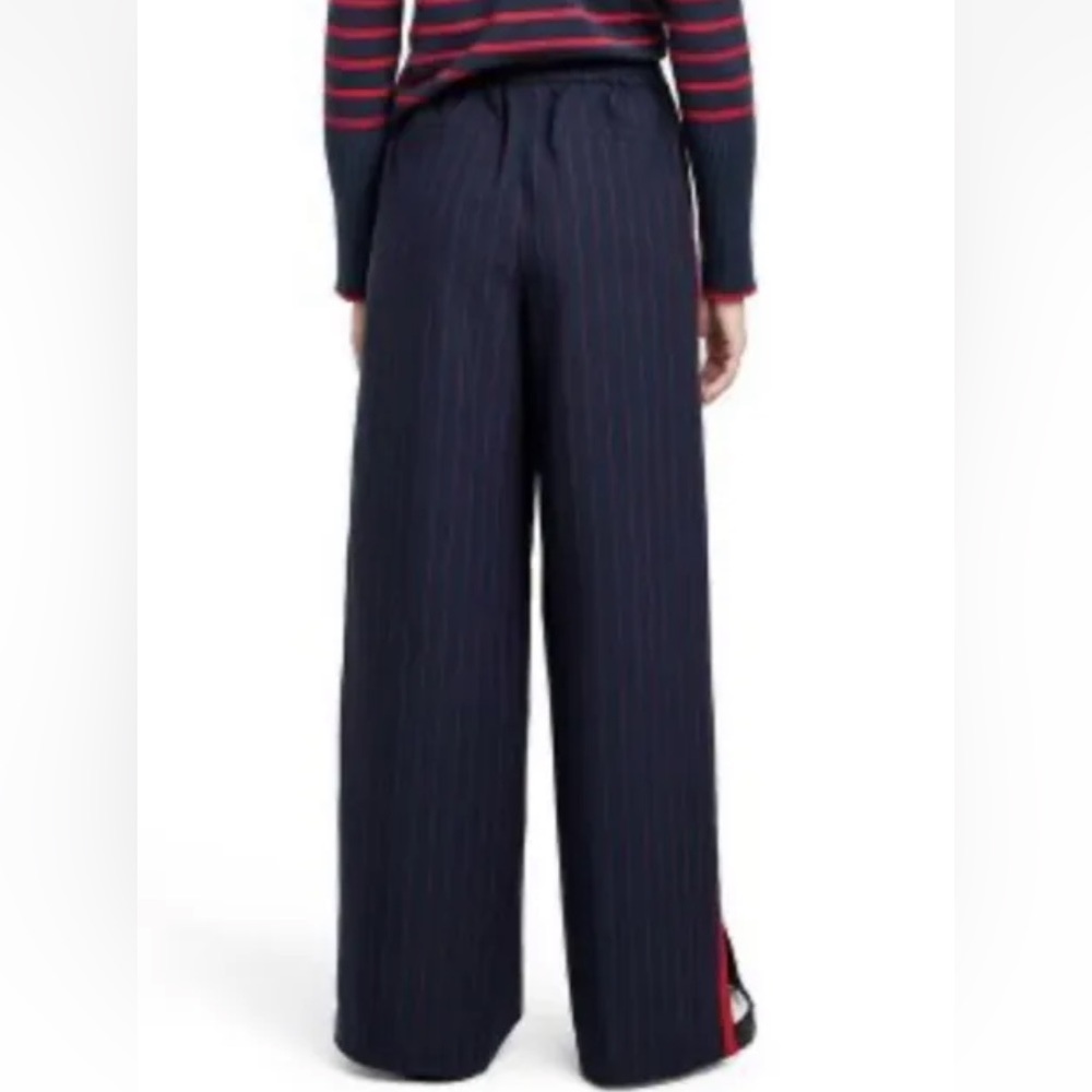 La Ligne For Target Pants Trousers XS Side Stripe Wide Leg Navy Red Blue NWT - Picture 2 of 3